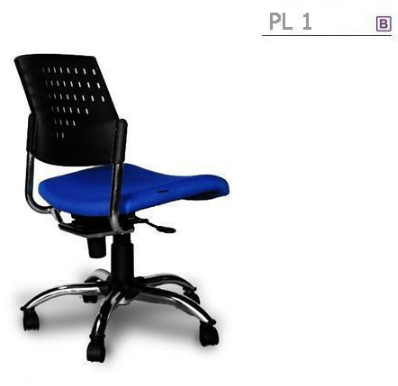 51005::PL-1::An Asahi PL-1 series office chair with backrest tilting mechanism. Dimension (WxDxH) cm : 55x55x82. Available in 3 seat styles: PVC leather, PU leather and Cotton.