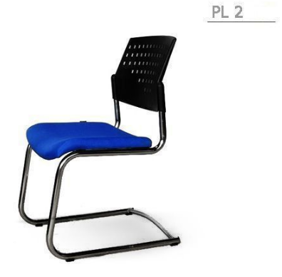 11094::PL-2::An Asahi PL-2 series office chair with chromium base. 3-year warranty for the frame of a chair under normal application and 1-year warranty for the plastic base and accessories. Dimension (WxDxH) cm : 48x55x82. Available in 3 seat styles: PVC leather, PU leather and Cotton.