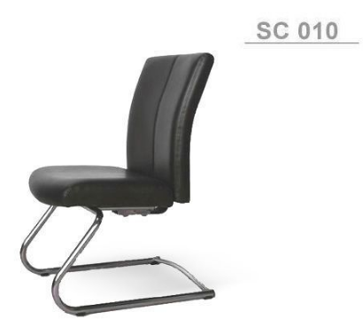 74045::SC-10::An Asahi SC-10 series office chair with chromium base. 3-year warranty for the frame of a chair under normal application and 1-year warranty for the plastic base and accessories. Dimension (WxDxH) cm : 48x61x87. Available in 3 seat styles: PVC Leather, PU leather and Cotton. Row Chairs asahi visitor's chair