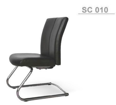 00024::SC-10::An Asahi SC-10 series office chair with chromium base. 3-year warranty for the frame of a chair under normal application and 1-year warranty for the plastic base and accessories. Dimension (WxDxH) cm : 48x61x87. Available in 3 seat styles: PVC Leather, PU leather and Cotton. Row Chairs