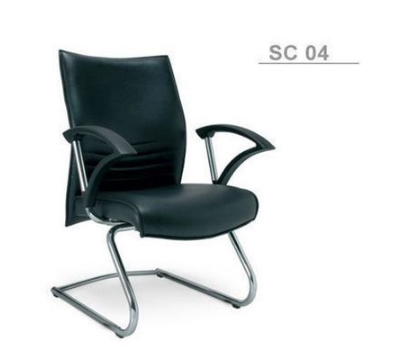 51042::SC-04::An Asahi SC-04 series office chair with chromium base and armrest. 3-year warranty for the frame of a chair under normal application and 1-year warranty for the plastic base and accessories. Dimension (WxDxH) cm : 62x62x92. Available in 3 seat styles: PVC Leather, PU leather and Cotton. Row Chairs asahi visitor's chair