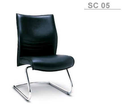 72063::SC-05::An Asahi SC-05 series office chair with chromium base. 3-year warranty for the frame of a chair under normal application and 1-year warranty for the plastic base and accessories. Dimension (WxDxH) cm : 49x62x92. Available in 3 seat styles: PVC Leather, PU leather and Cotton. Row Chairs