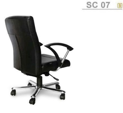 34047::SC-07::An Asahi SC-07 series executive chair with synchronized tilting mechanism and aluminium base. 3-year warranty for the frame of a chair under normal application and 1-year warranty for the plastic base and accessories. Dimension (WxDxH) cm : 64x68x94. Available in 3 seat styles: PVC Leather, PU leather and Cotton.
