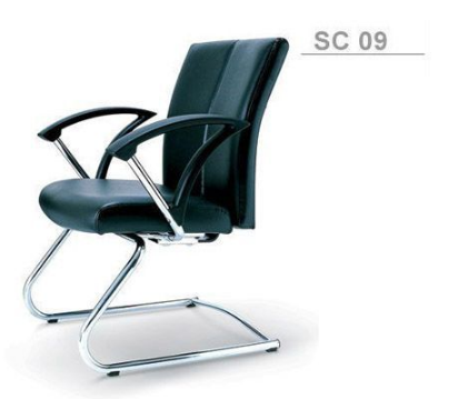 42095::SC-09::เก้าอี้รับแขก โครงขาชุบโครเมี่ยมตัวซี มีที่วางแขน มีเบาะหนัง PVC,PU,และเบาะผ้าฝ้าย เก้าอี้รับแขก asahi