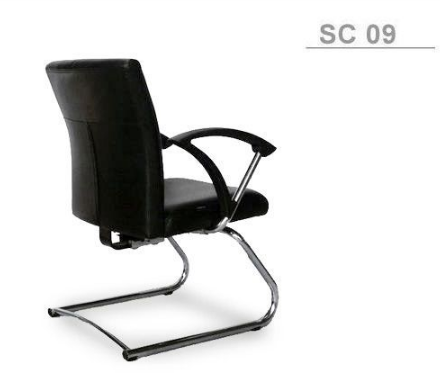 60033::SC-09::An Asahi SC-09 series office chair with chromium base and armrest. 3-year warranty for the frame of a chair under normal application and 1-year warranty for the plastic base and accessories. Dimension (WxDxH) cm : 62x61x87. Available in 3 seat styles: PVC Leather, PU leather and Cotton. Row Chairs asahi visitor's chair