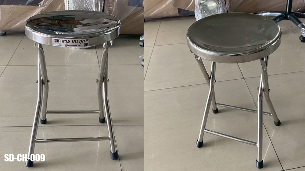 56072::SD-CH-009::เก้าอี้กลมพับได้ ขนาด ก300xส470มม. เอสพีดี เก้าอี้สแตนเลส