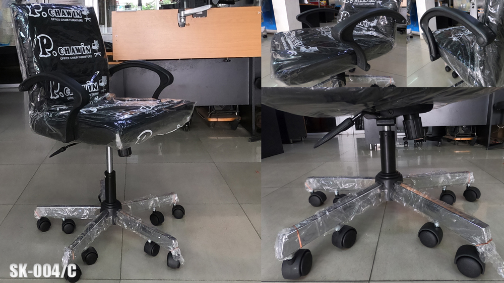 62026::SK004-KONYOK::A Chawin office chair with PVC leather seat, tilting backrest and gas-lift adjustable. Dimension (WxDxH) cm : 57x50x91 CHAWIN Office Chairs