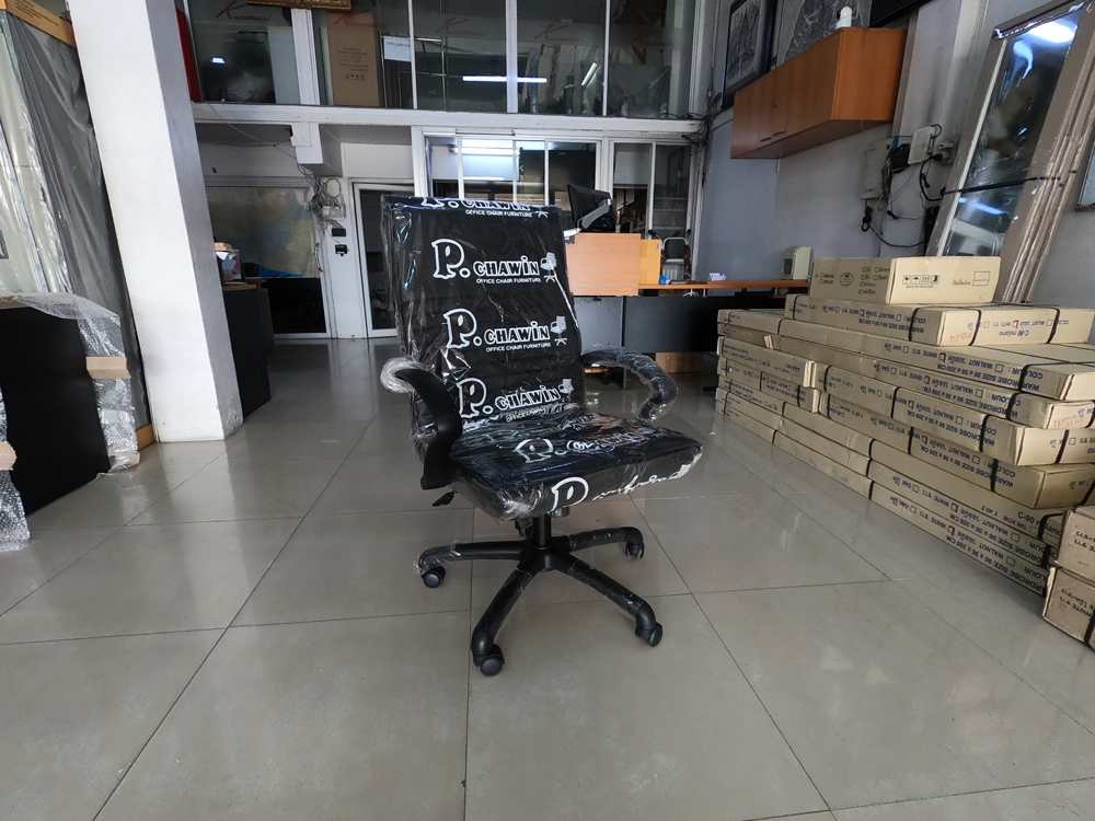10032::SK018M-C::A Chawin office chair with PVC leather seat, tilting backrest and gas-lift adjustable. Dimension (WxDxH) cm : 62x57x100-110 CHAWIN Office Chairs