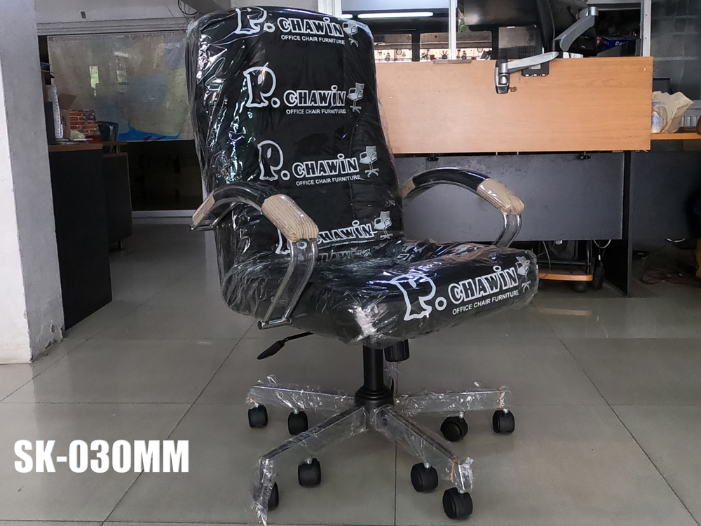 24053::SK-030MM(10ล้อ)::เก้าอี้สำนักงานพนักพิงกลาง SK-030MM(10ล้อ) แบบก้อนโยก ขนาด W66 x D65 x H105 cm. หนังPVCเลือกสีได้ ปรับสูงต่ำด้วยระบบโช็คแก๊ส ขาชุบโครเมี่ยม ชาร์วิน เก้าอี้สำนักงาน