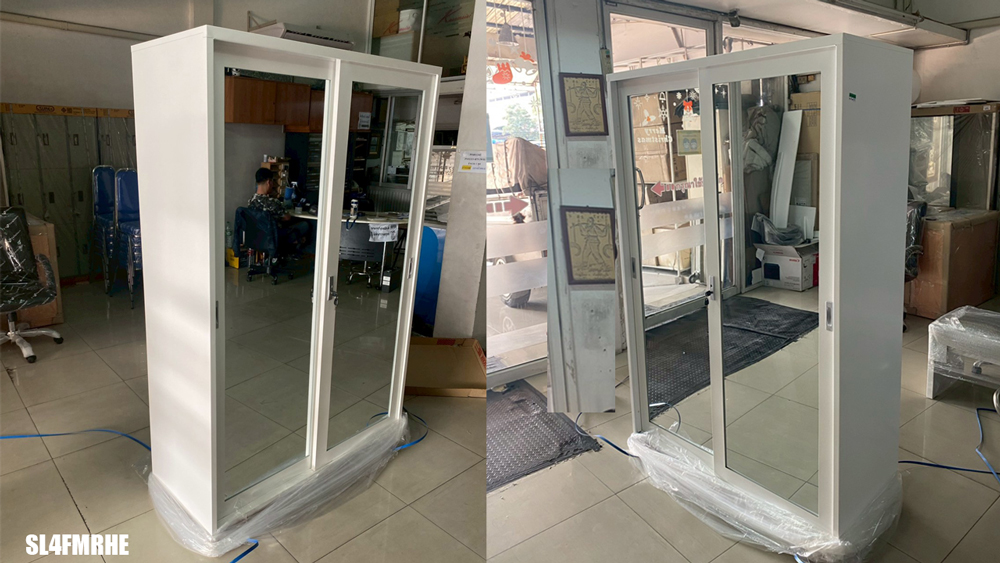 92010::SL4FMRHE::ตู้เอกสารเหล็กบานเลื่อนกระจกเงา ขนาด 4 ฟุต ก1218xล457xส1830มม. พร้อมแผ่นชั้นปรับระดับ 3 แผ่น สามารถเลือกได้ทั้งสีมาตรฐานและสีสันพิเศษ ตู้เอกสารเหล็ก อีลิแกนต์