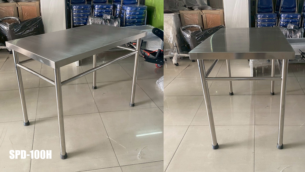 10056::SPD-100H::โต๊ะสแตนเลส ขนาด ก1000xล600xส750 มม. โต๊ะอเนกประสงค์ แข็งแรงทนทาน  เอสพีดี โต๊ะสแตนเลส เอสพีดี โต๊ะสแตนเลส