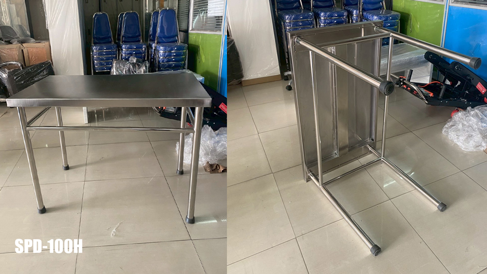 10056::SPD-100H::โต๊ะสแตนเลส ขนาด ก1000xล600xส750 มม. โต๊ะอเนกประสงค์ แข็งแรงทนทาน  เอสพีดี โต๊ะสแตนเลส เอสพีดี โต๊ะสแตนเลส