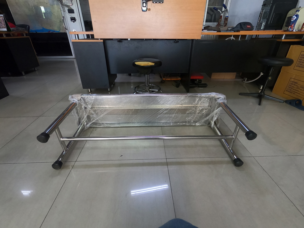 86087::SPD-12030::ม้านั่งสแตนเลส หน้า0.7มม.304 ขา 1 1/2นิ้ว ×1มม. 201 ค้ำล่าง 1นิ้ว × 1มม.201 ขนาด 120×30×49 cm เก้าอี้สแตนเลส เอสพีดี