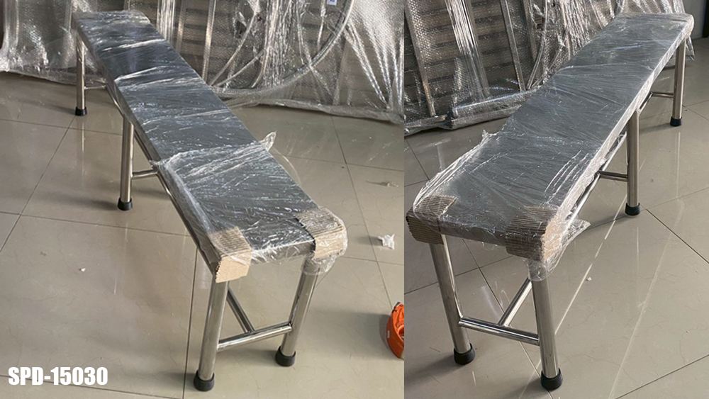 73072::SPD-15030::ม้านั่งสแตนเลส ขนาด1500x300x450มม. หน้าเรียบสแตนเลสเกรด 304 ทั้งตัว หนา 1 มม.  เก้าอี้สแตนเลส เอสพีดี