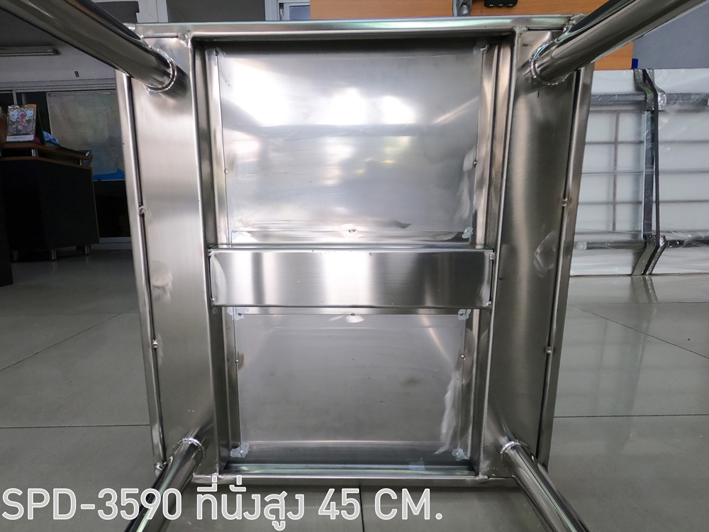 59055::SPD-3590::เก้าอี้สแตนเลส มีพนักพิงหลังขนาด ก350Xล380Xส900-950-1000 มม. สแตนเลสเกรด 304 ทั้งตัว หนา 1 มม. เอสพีดี เก้าอี้สแตนเลส