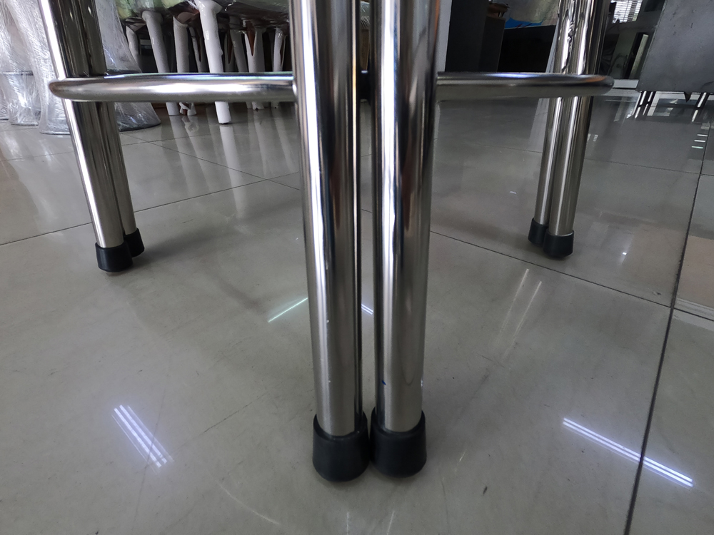 25008::SPD-35H::เก้าอี้สแตนเลส กลมขาคู่ หน้าใหญ่ 35 ซม. มีห่วง ขนาด ก350xล350xส470 มม. เกรด 304 อย่างดี แข็งแรง ทนทาน เอสพีดี เก้าอี้สแตนเลส