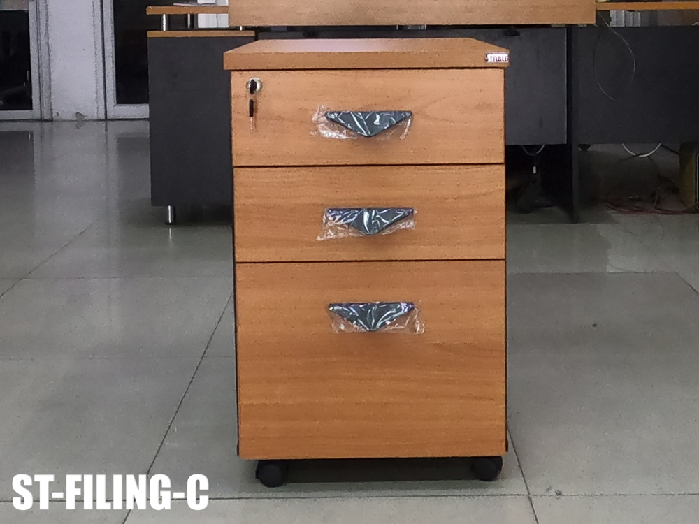 38047::ST-FILING-C::ตู้เอกสารใต้โต๊ะ 3 ลิ้นชักล้อเลื่อน ขนาด ก420xล500xส620 มม มีให้เลือก 4 สี เชอรี่ดำ,บีชดำ,ขาว,เทา เคลือบเมลามิน ตู้เอกสาร+สำนักงาน BT