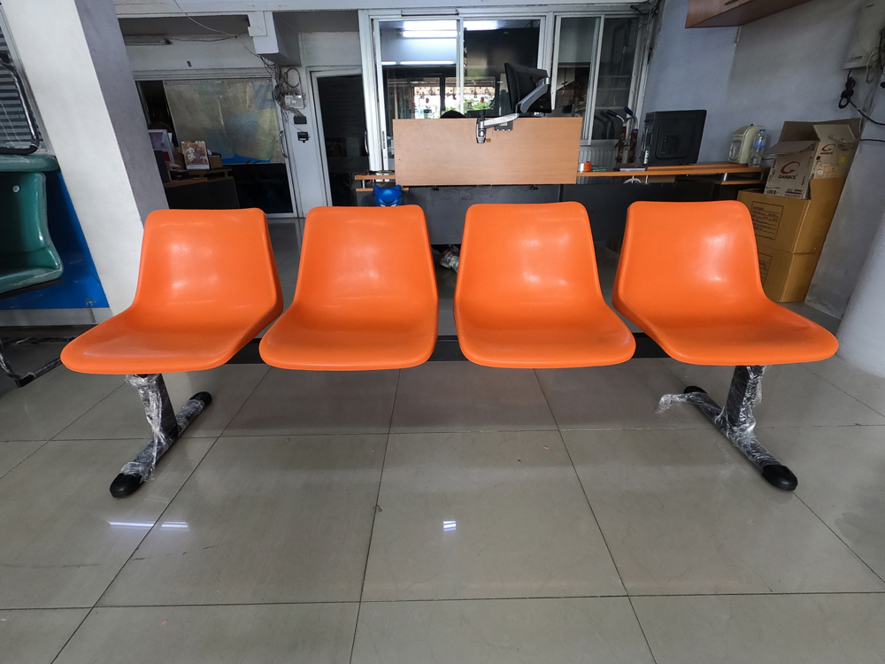42031::TK-72/4::เก้าอี้พักคอย 4 ที่นั่ง ขนาด ก2020xล550xส740มม. ขาทำจากแผ่นเหล็กพ่น Epoxy สีดำ วัสดุ PP สามารถเลือกสีได้ อิโตกิ เก้าอี้พักคอย
