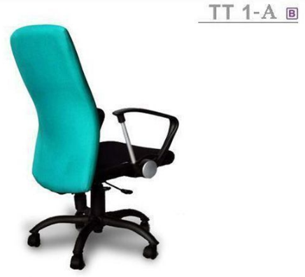 02078::TT-1A::เก้าอี้สำนักงาน โยกพนักพิงหลัง มีล้อเลื่อน 5 แฉก ขาเหล็กพ่นดำ มีที่วางแขน มีเบาะหนัง PVC,PU,และเบาะผ้าฝ้าย เก้าอี้สำนักงาน asahi