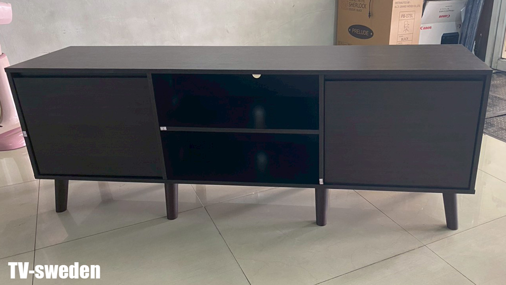 60097::TV-sweden::ตู้วางทีวีสไตล์ LOFT Sweden สวีเดน ขนาด 1600x400x570 มม. วางทีวีได้กว่า 60 นิ้วรับน้ำหนักแบบกระจายได้มากถึง 90 kg เลือกได้ 4 สี(สีโอ๊ค,สีโซลิค,สีวอลนัท,สีขาว)  ดีดี ตู้วางทีวี