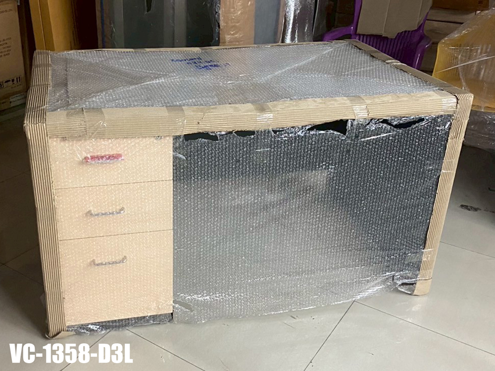 79093::VC-D3::โต๊ะทำงาน 3 ลิ้นชัก ท๊อปเป็นเมลามิน ลิ้นชัก 40 ซม. ท็อปหนา 25 มิล ขา19 มิล ขนาด ก1200xล600xส750 มม. โต๊ะสำนักงานเมลามิน วีซี