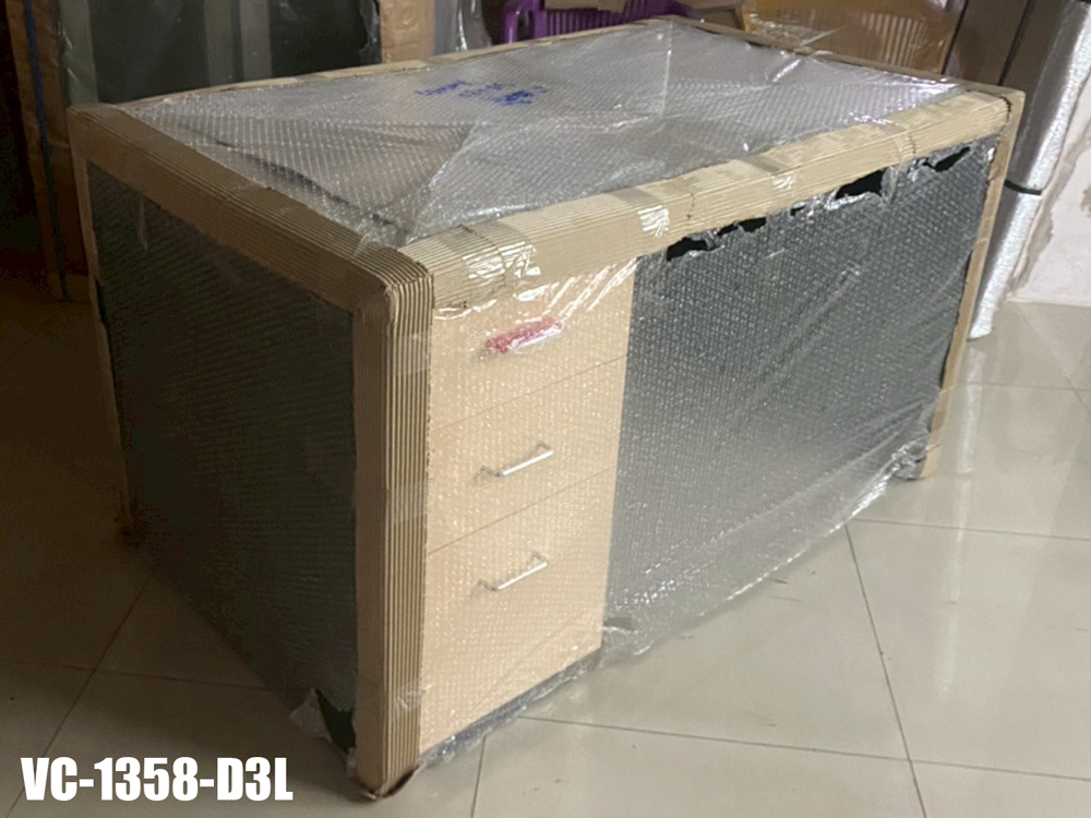 79093::VC-D3::โต๊ะทำงาน 3 ลิ้นชัก ท๊อปเป็นเมลามิน ลิ้นชัก 40 ซม. ท็อปหนา 25 มิล ขา19 มิล ขนาด ก1200xล600xส750 มม. โต๊ะสำนักงานเมลามิน วีซี