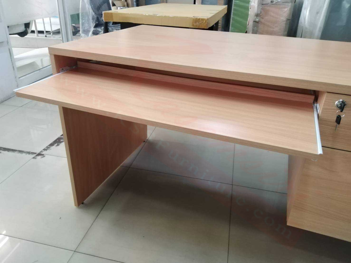 96077::VC-15075::โต๊ะสำนักงานเมลามิน ท๊อปเป็นเมลามิน ลิ้นชักขนาด 42-47 ซม. 2ลิ้นชัก 1คีย์บอร์ด ท็อปหนา 25 มิล ขา19 มิล ขนาด ก1500xล750xส750 มม. โต๊ะสำนักงานเมลามิน วีซี