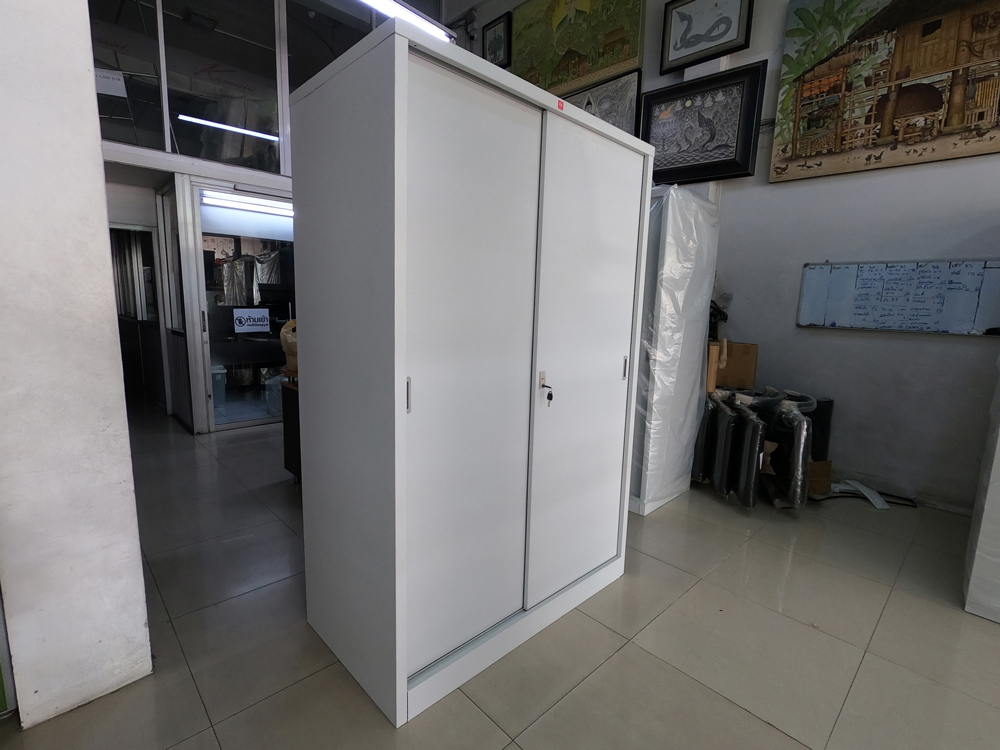 92060::WSD-119C-TG(เทาทราย)::ตู้เสื้อผ้าเหล็ก บานเลื่อนชั้นเต็มทึบสูง TG(เทาทราย) ขนาด 1188x620x1830 มม. (กxลxส) ลัคกี้เวิลด์ ตู้เสื้อผ้าเหล็ก ลัคกี้เวิลด์ ตู้เสื้อผ้าเหล็ก