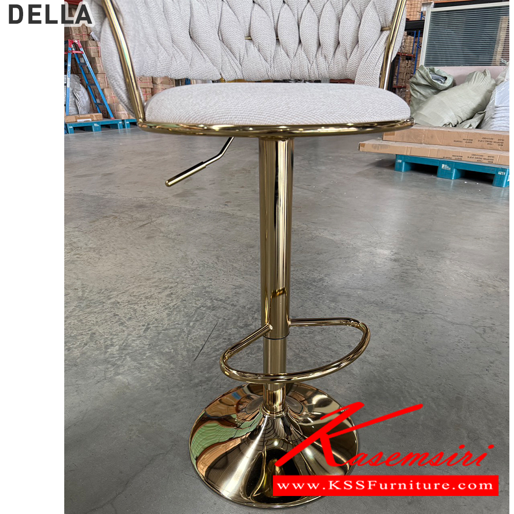 72096::DELLA::เก้าอี้บาร์ DELLA เดลล่า ขนาด 51x49x78-98 cm. เก้าอี้บาร์โครงเหล็กหุ้มด้วยผ้า สีน้ำตาล,สีเทาอ่อน เบสช้อยส์ เก้าอี้บาร์