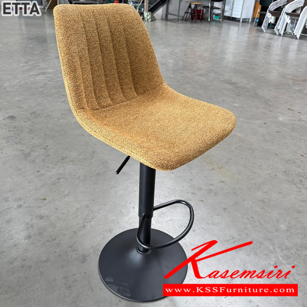 50032::ETTA::เก้าอี้บาร์ ETTA เอตต้า ขนาด 43x50x89-111 cm. เก้าอี้บาร์โครงเหล็กหุ้มด้วยผ้าสีเหลือง/ขาดำ  เบสช้อยส์ เก้าอี้บาร์
