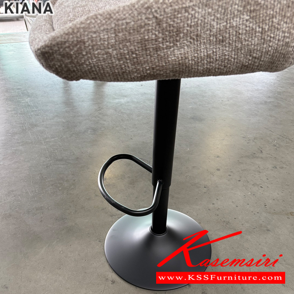90001::KIANA::เก้าอี้บาร์ KIANA เกียน่า เก้าอี้บาร์โครงเหล็กหุ้มด้วยผ้าสีครีม/ขาดำ ขนาด 48x54x104-120 cm. เบสช้อยส์ เก้าอี้บาร์
