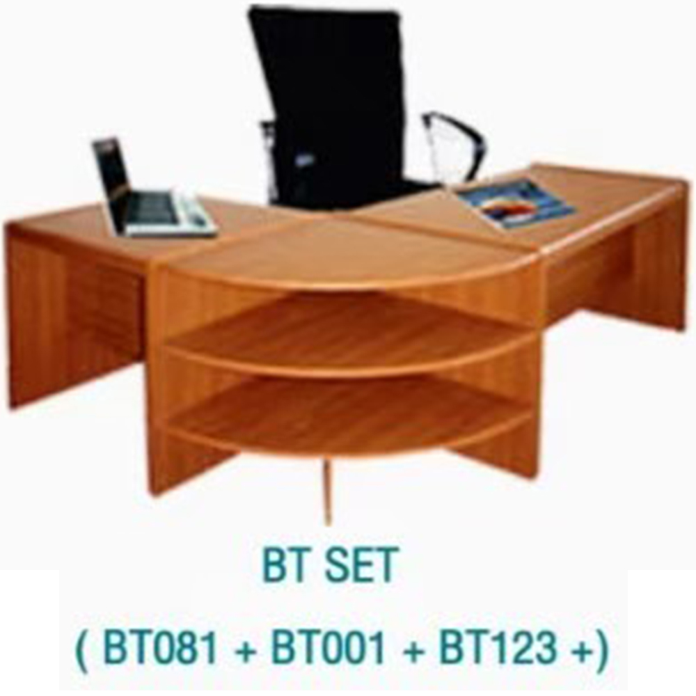 85095::BT-SET::BT-SET ในชุดประกอบด้วย โต๊ะทำงานขนาด 1200x600x750 มม. โต๊ะคอมพิวเตอร์ ขนาด 800x600x750 มม. โต๊ะเข้ามุมขนาด 600x600x750 มม. ขนาดรวม 1800x1400x750 มม.  บีที โต๊ะสำนักงานPVC