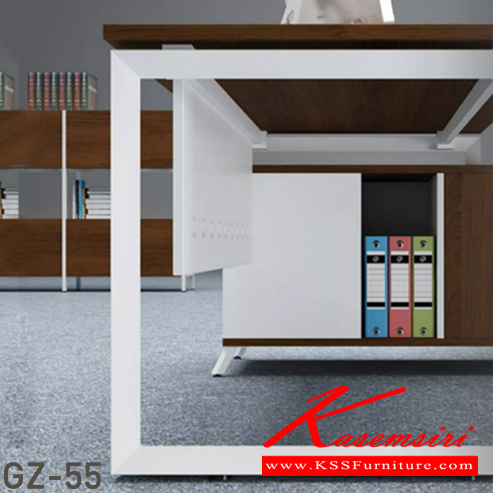 62067::GZ-55(Table)::GZ-55(120)โต๊ะทำงาน1.2ม.ขาเหล็ก  ขนาด 120w 60d 75h cm. และ GZ-55(180)โต๊ะทำงาน1.8ม.ขาเหล็ก  ขนาด 180w 80d 75h cm. เคลือบเมลามีน  บีที โต๊ะสำนักงานเมลามิน