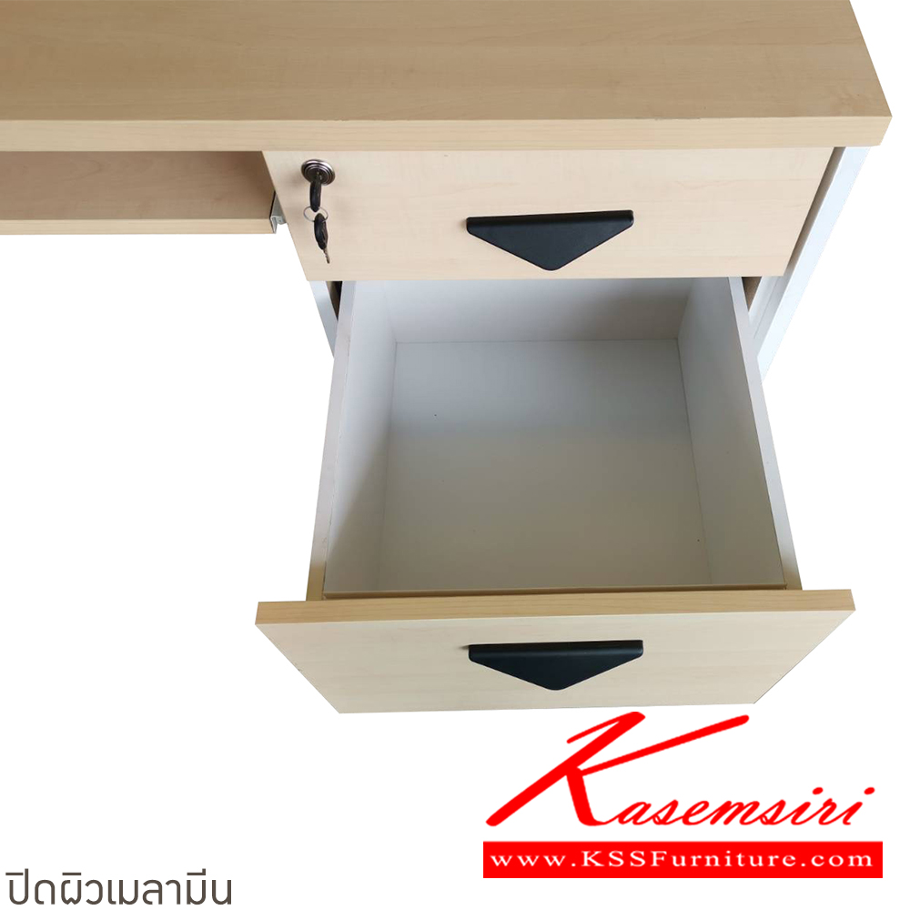 33058::ST120B::A BT melamine office table. Dimension (WxDxH) cm : 120x60x75. Available in Beech-Black and Cherry-Black BT Melamine Office Tables