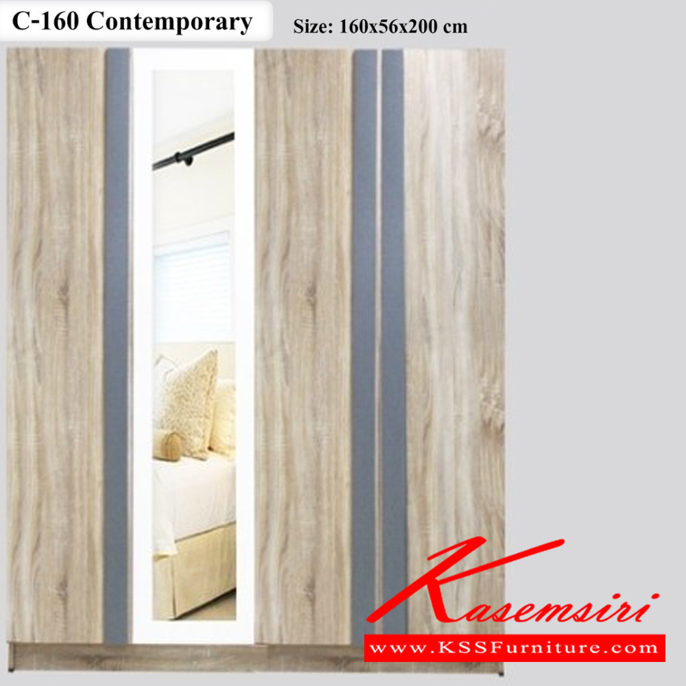 151904011::Contemp-SETD160::ชุดห้องนอนประกอบด้วย B-3.5/5/6DESIGN D เตียงนอน 3.5/5/6 ฟุต มีลิ้นชักข้างเตียง ตู้เสื้อผ้า C-160 CONTEMP ตู้เสื้อผ้า ขนาด 1600x540x2000 มม. บานพับ Softclose โต๊ะแป้ง DT-106 Contemp ขนาด 800-106x420x1740 มม. ดีดี ชุดห้องนอน ดีดี ชุดห้องนอน