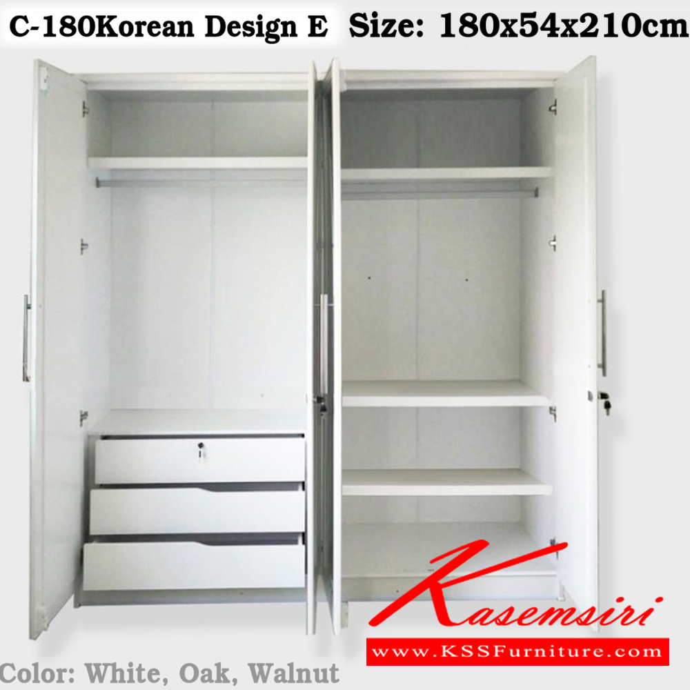 942078083::180Korean-DT80::ชุดห้องนอนประกอบด้วย B-3.5/5/6 DESIGN D เตียงนอน 3.5/5/6 ฟุต มีลิ้นชักข้างเตียง C-180 KOREAN DESIGN E ตู้เสื้อผ้า ขนาด 1800x540x2100 มม. DT-80 โต๊ะเครื่องแป้ง ขนาด 800x400x1750 มม. ดีดี ชุดห้องนอน ดีดี ชุดห้องนอน
