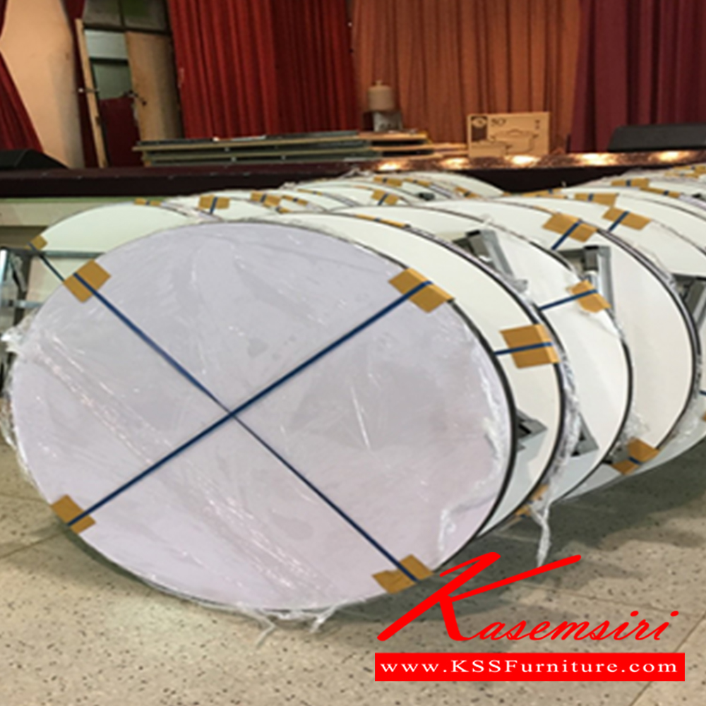 46376297::RTP::โต๊ะประชุมอเนกประสงค์กลม RTP4-75 ขนาด ก1200xล1200xส750 มม. และ RTP5-75 ขนาด ก1500xล1500xส750 มม. และ RTP6-75 ขนาด ก1800xล1800xส750 มม. หน้าโฟเมก้าขาว คานเทา ขาชุบโครเมี่ยม โต๊ะอเนกประสงค์  อีลิแกนต์ โต๊ะพับอเนกประสงค์-หน้าขาว