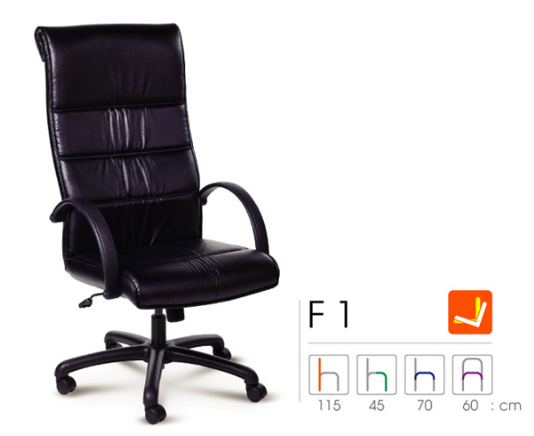 34046::F1::A Forte executive chair with PVC/fabric seat, swivel backrest and gas-lift adjustable base. Dimension (WxDxH) cm : 120x80. 1-year guarantee