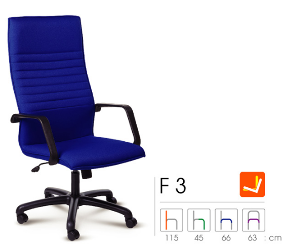 63027::F3::A Forte executive chair with PVC/fabric seat, swivel backrest and gas-lift adjustable base. 1-year guarantee