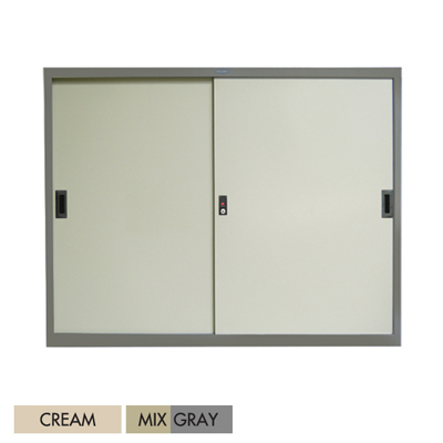 06021::SL-05::ตู้บานเลื่อนทึบ 5 ฟุต ขนาด ก1485xล407x880 มม. สีครีม,สีเทาสลับ ชัวร์ ตู้เอกสารเหล็ก