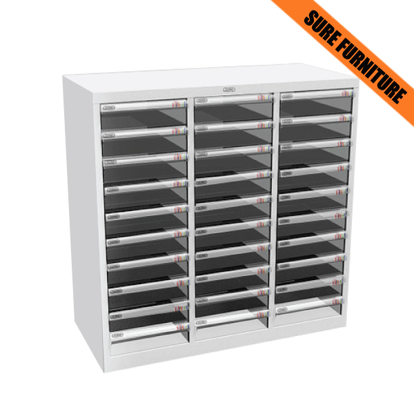 30031::CSD-302::A Sure steel cabinet with 30 drawers. Dimension (WxDxH) cm : 88x40.7x88 Metal Cabinets