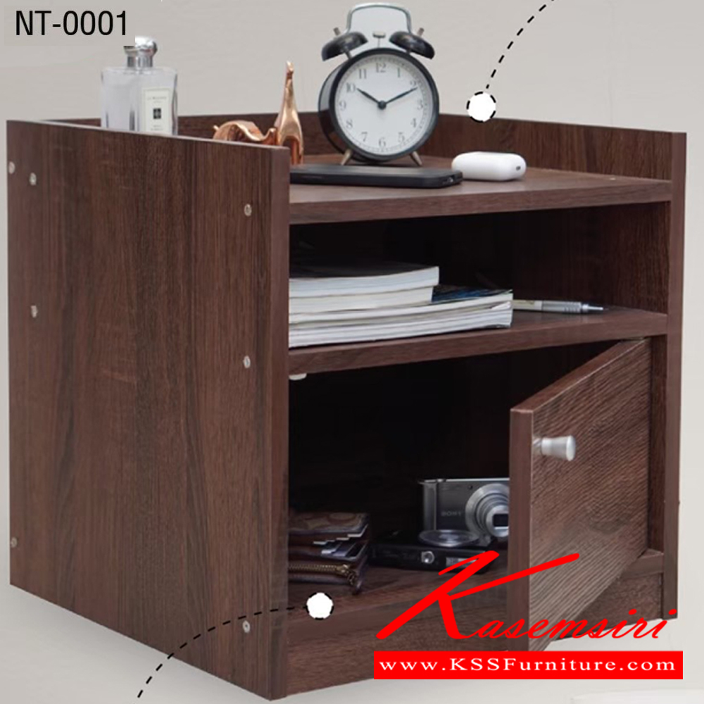 97025::NT-0001::Dreamer Night table ตู้ข้างเตียง 1 ประตู ดรีมเมอร์ ขนาด ก400xล400xส400มม. (มอคค่า,ไวท์เมเปิ้ล) อิมเมจ ตู้หัวเตียง ตู้ข้างเตียง