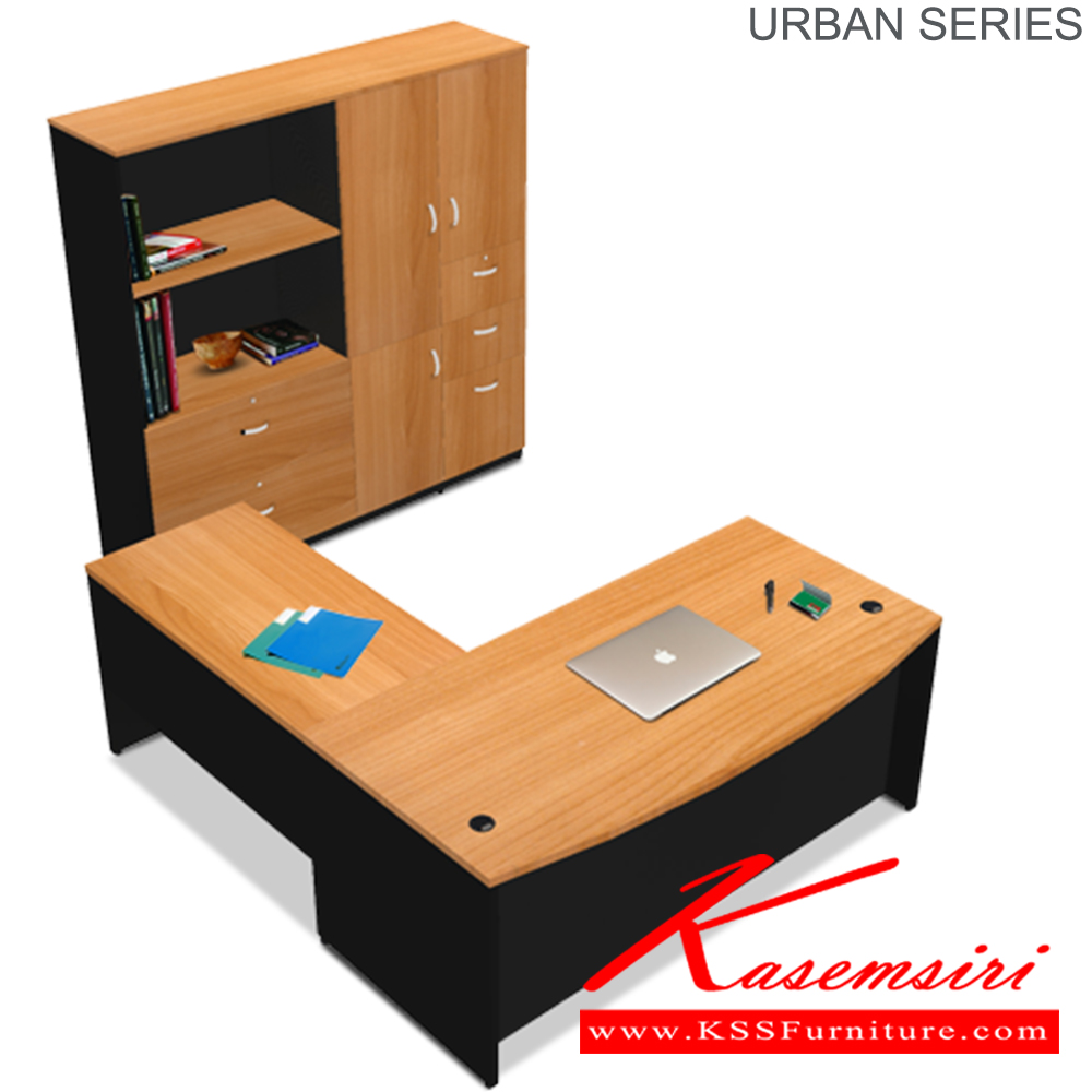 48092::URBAN-SET::An Itoki office set, including a UBD-180 office table. Dimension (WxDxH) cm : 180x90x75. a side connector table. Dimension (WxDxH) cm: 113x60x75. a UBC-180 cabinet. Dimension (WxDxH) cm: 180x45x182. Available in Cherry-Black