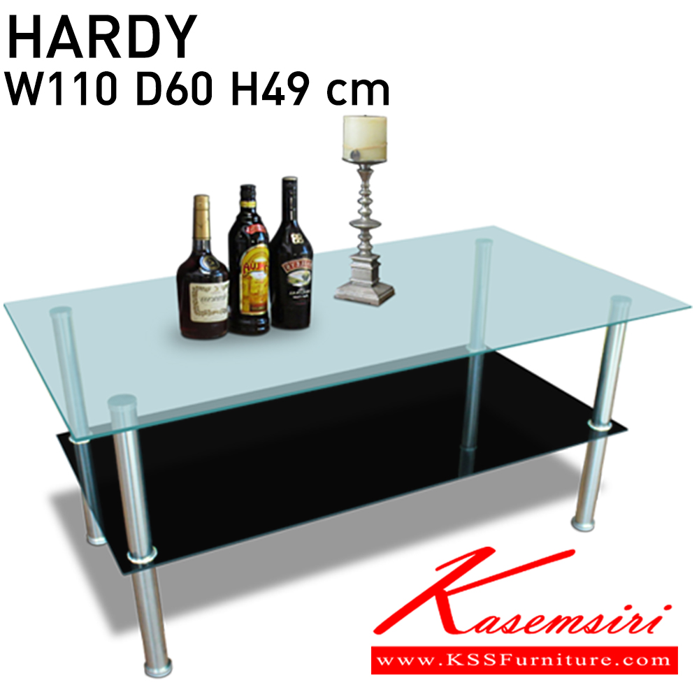 59368239::HARDY::โต๊ะกลางกระจกใส ด้านล่าง กระจกสีชา ขนาด W110 D60 H49 cm.  อิโตกิ โต๊ะกลางโซฟา อิโตกิ โต๊ะกลางโซฟา