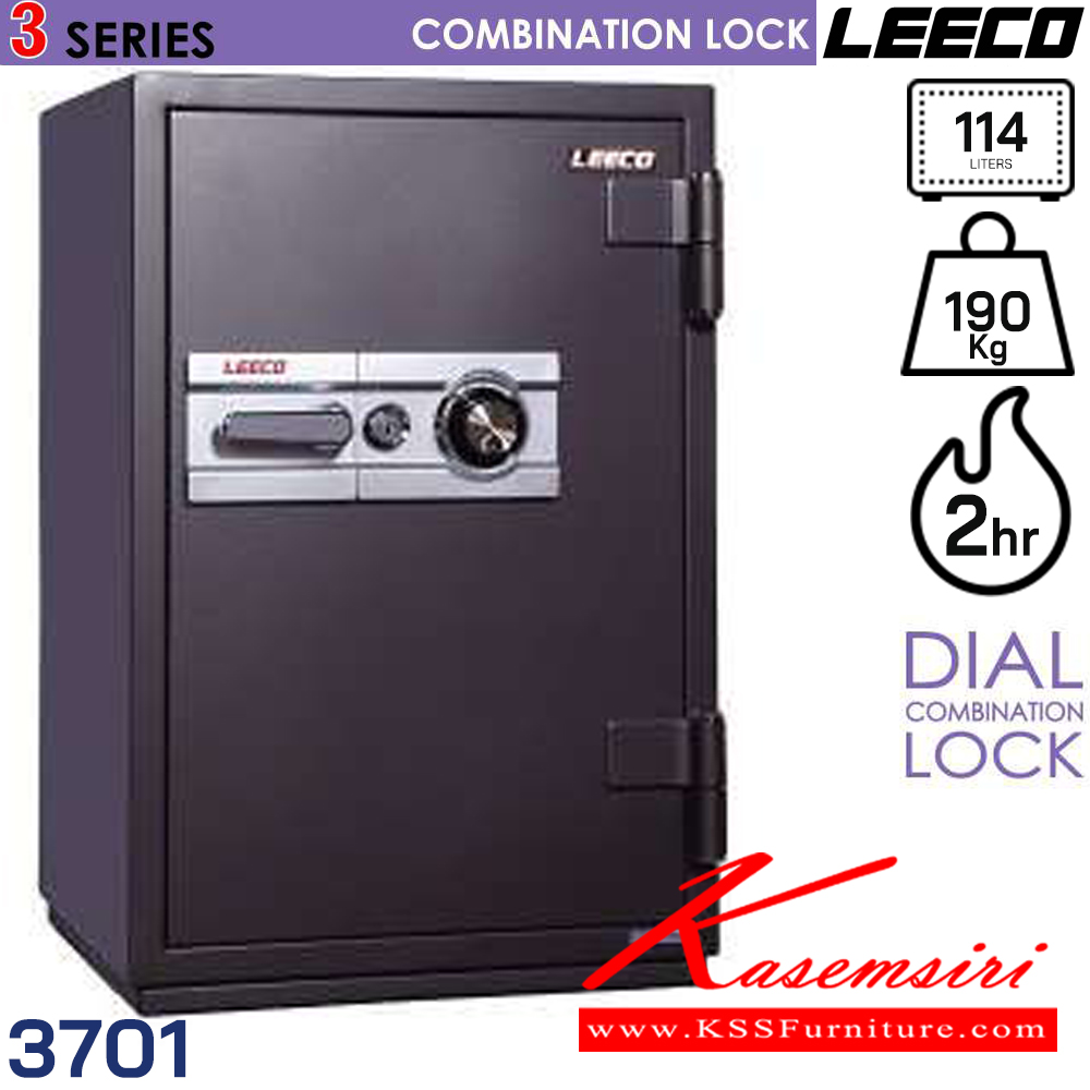 65030::3701:: น้ำหนัก 190 kg. ขนาดภายนอก 590x592x890 มม. ขนาดภายใน 450x355x720 มม. ความจุ 114 liters ทนไฟได้ 2 hrs. DIAL COMBINATION LOCK ลีโก้ ตู้เซฟ