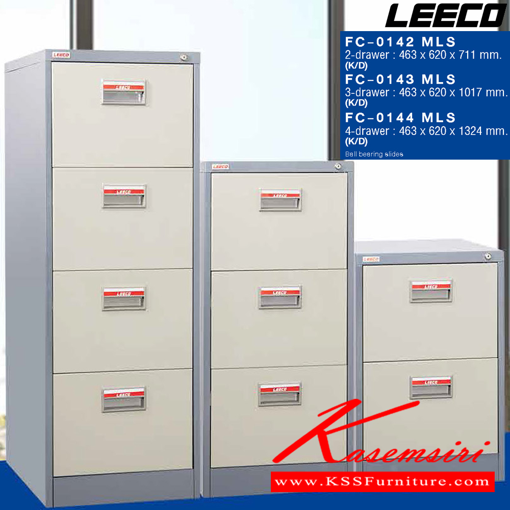 79092::FC-0143 MLS::ตู้เอกสาร 3 ลิ้นชัก เหล็กหนา 0.6 มม. ขนาด W463xD620xH1017 มม. Knockdown ถอดประกอบได้ น้ำหนัก 40 kg ลีโก้ ตู้เอกสารเหล็ก