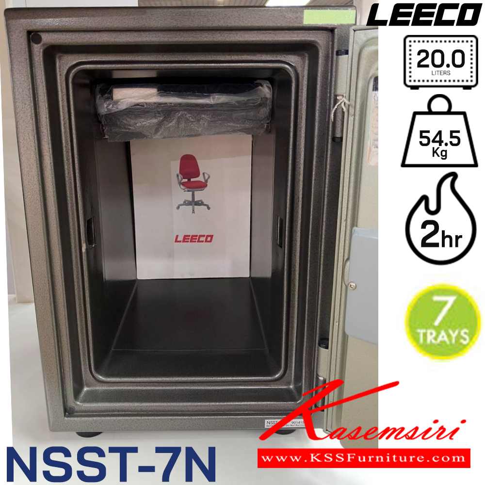 64005::NSST-7N::7 ถาด น้ำหนัก 54.5 kg. ขนาดภายนอก 344x433x512 มม. ขนาดภายใน 214x267x354 มม. ความจุ 20 liters ทนไฟได้ 2 hrs. เหมาะสำหรับใส่พระเครื่อง วัตถุมงคลและของมีค่า ลีโก้ ตู้เซฟ