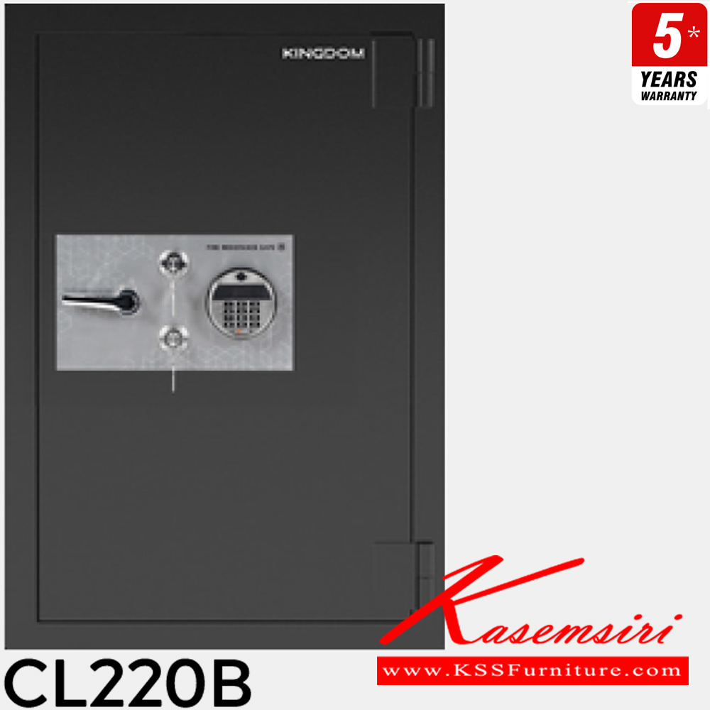 61010::CL220B::ตู็นิรภัยสีดำ น้ำหนัก 220 kg. ขนาดภายนอก 650x545xส970มม. ขนาดภายใน 474x400x794มม. ความจุ150ลิตร ป้องกันไฟ 2 ชั่วโมง ปลดล็อคด้วยลายนิ้วมือหรือกดรหัสดิจิตอลและบิดกุญแจ พร้อมลิ้นชักล่าง,อุปกรณ์ยึดพื้น,แบตเตอรี่สำรอง,2กุญแจ,กุญแจฉุกเฉิน