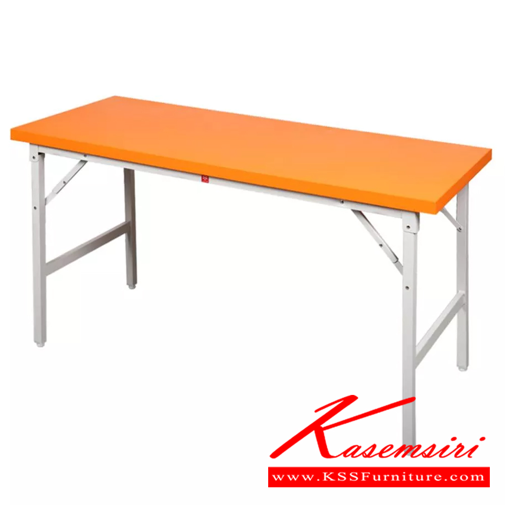 55021::FGS-60150-OR(ส้ม)::โต๊ะขาพับอเนกประสงค์หน้าเหล็ก 5 ฟุต OR(ส้ม) ขนาด 1500x600x740 มม. (กxลxส) ลัคกี้เวิลด์ โต๊ะพับอเนกประสงค์-หน้าเหล็ก