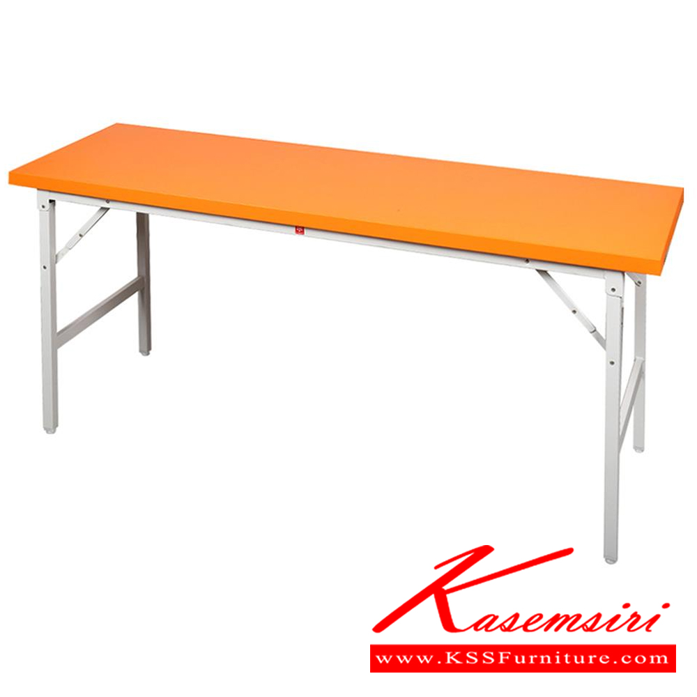 44006::FGS-60180-OR(ส้ม)::โต๊ะขาพับอเนกประสงค์หน้าเหล็ก 6 ฟุต OR(ส้ม) ขนาด 1800x600x740 มม. (กxลxส) ลัคกี้เวิลด์ โต๊ะพับอเนกประสงค์-หน้าเหล็ก